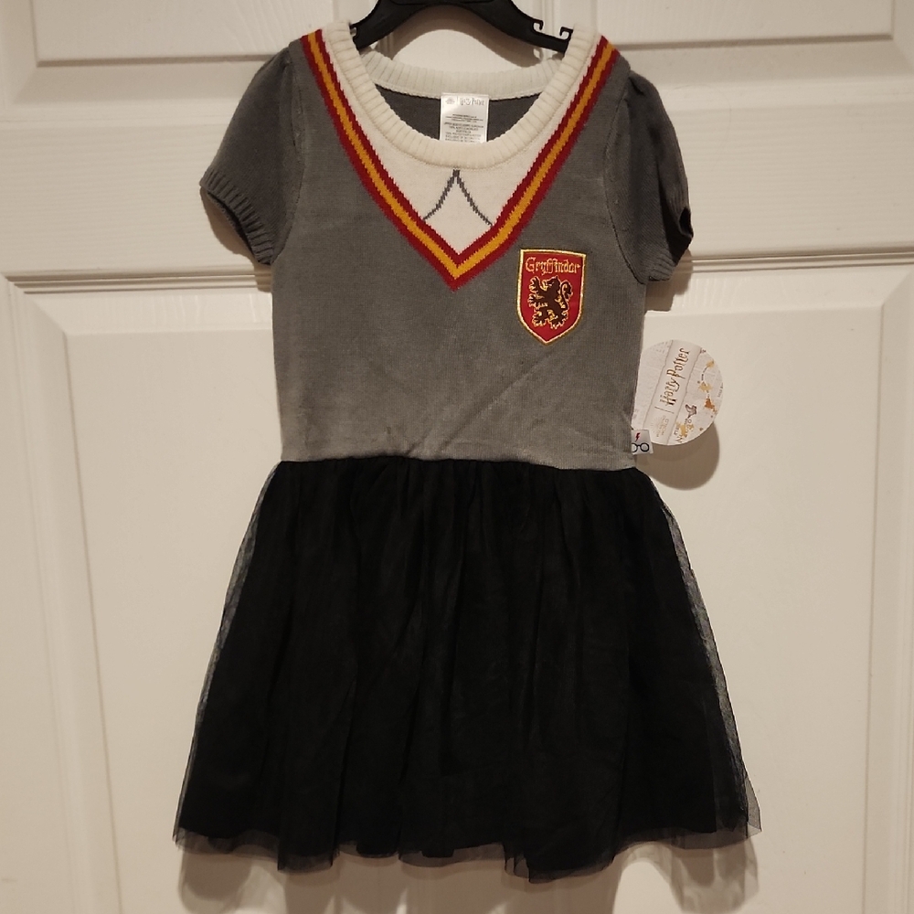 Harry Potter Dress:  Gryffindor Warner Bros Gray and Orange Casual V-Neck dress